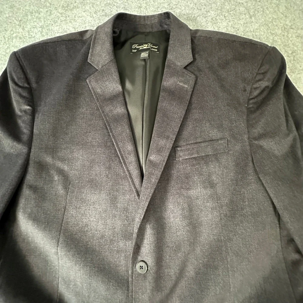 Pronto Uomo Blazer Mens 3XLT Charcoal Grey Two Button Corduroy Sport Coat